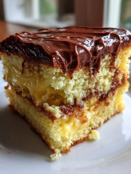 Boston Cream Poke Cake