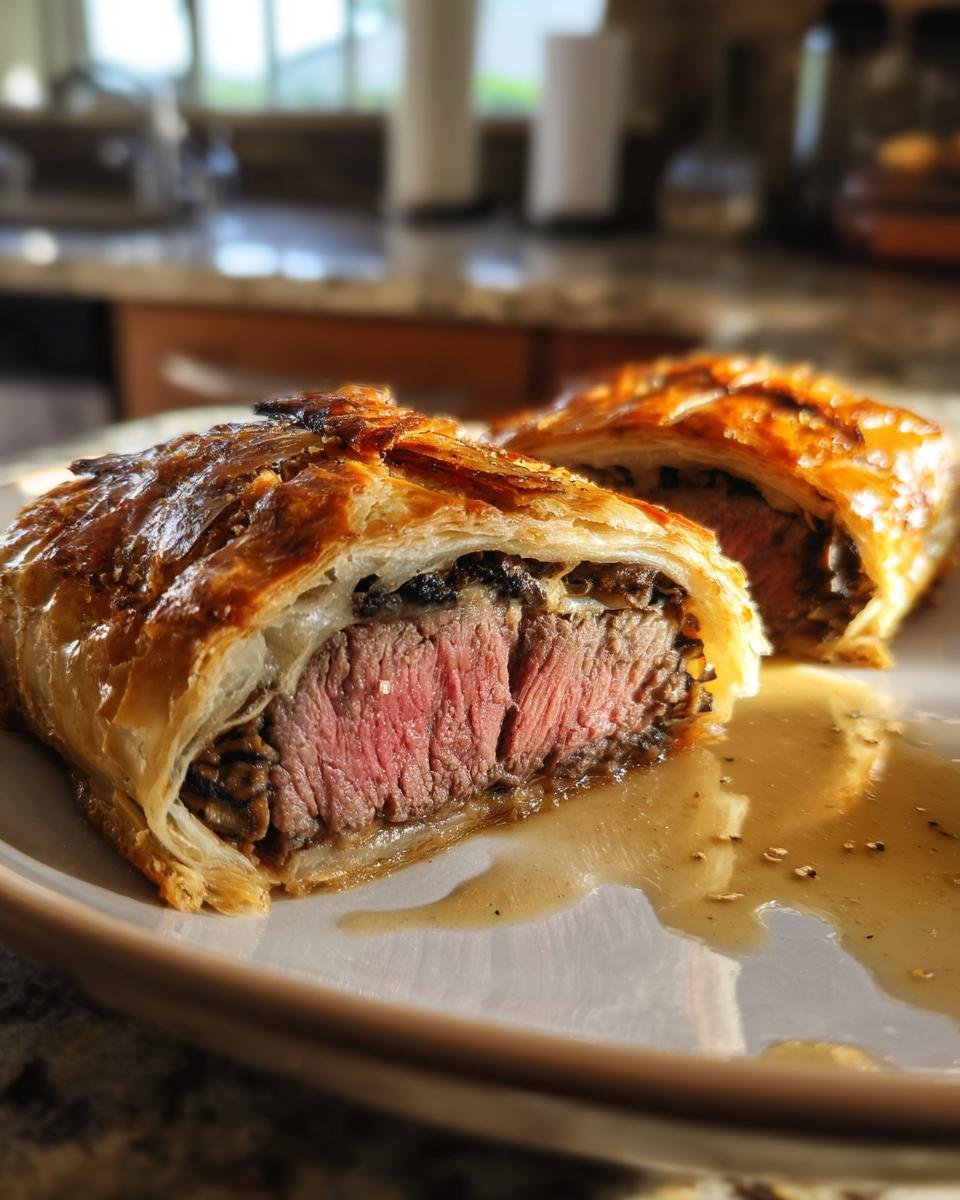Classic Beef Wellington Wrapped in Puff Pastry with Savory Mushroom Duxelles - detail 1