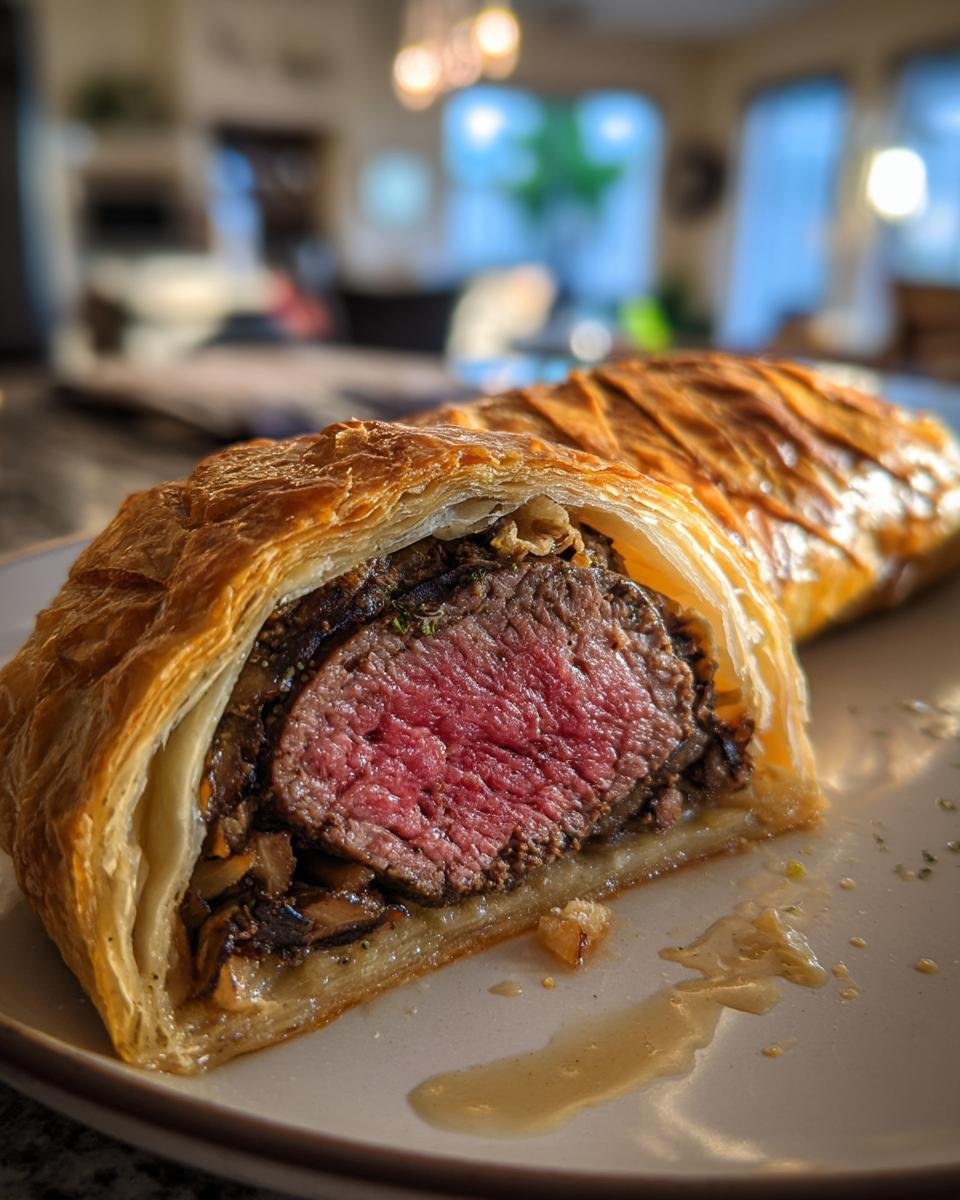 Classic Beef Wellington Wrapped in Puff Pastry with Savory Mushroom Duxelles - detail 2