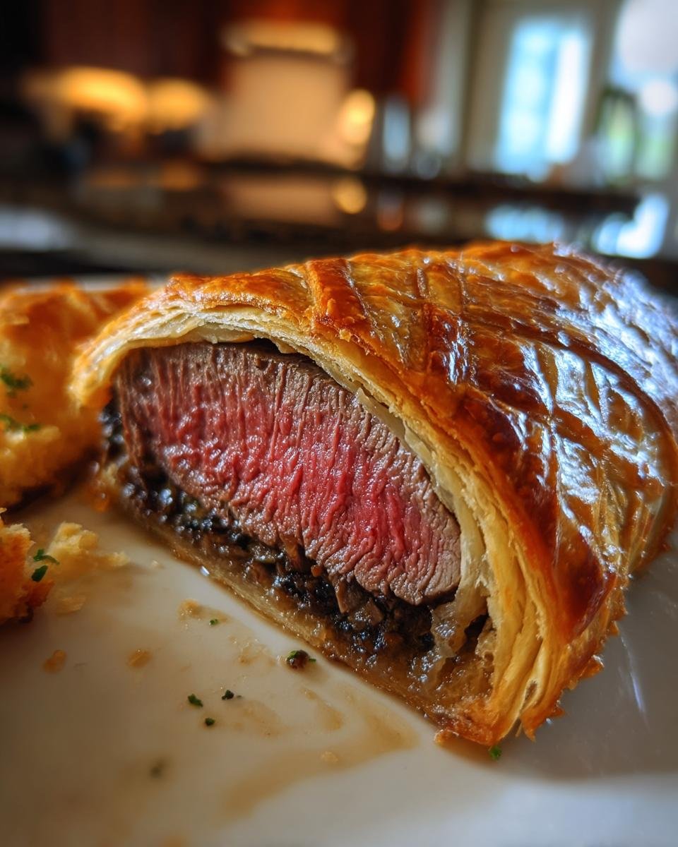 Classic Beef Wellington Wrapped in Puff Pastry with Savory Mushroom Duxelles - detail 3