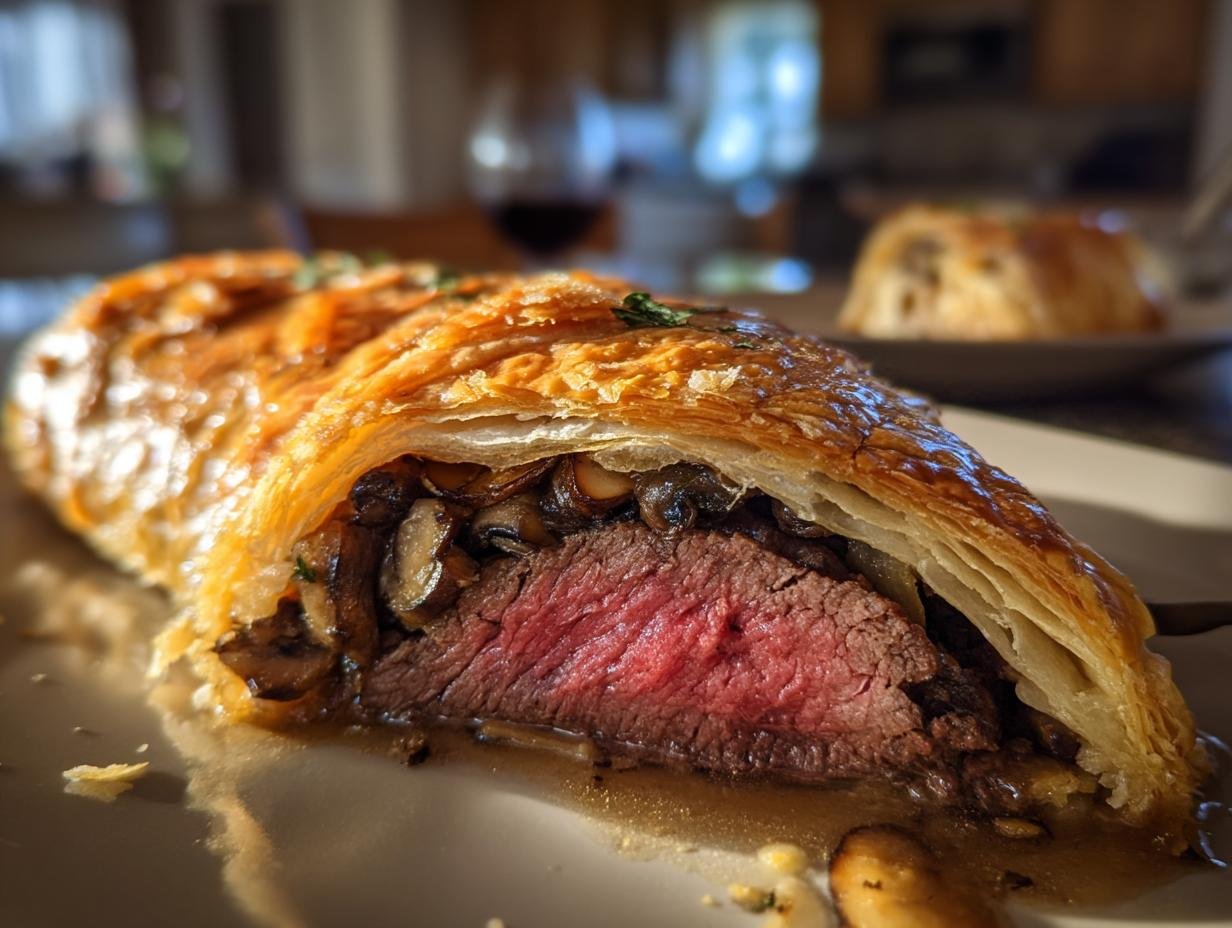Classic Beef Wellington Wrapped in Puff Pastry with Savory Mushroom Duxelles - detail 4
