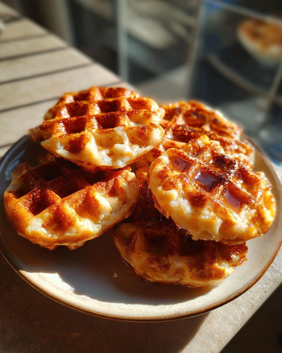 Cornbread Waffle Bites with Smoked Gouda and Honey - detail 1