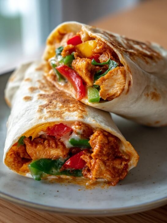 Crispy Chicken Bell Pepper Ranch Burritos