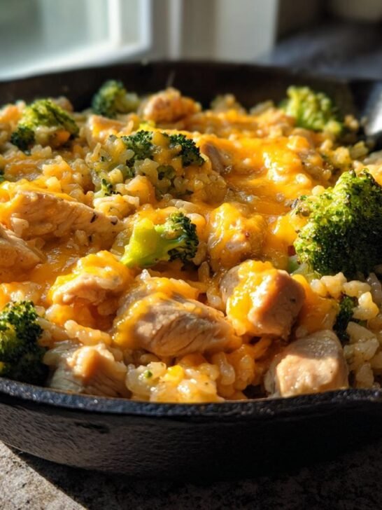 Easy Broccoli Chicken Rice Skillet