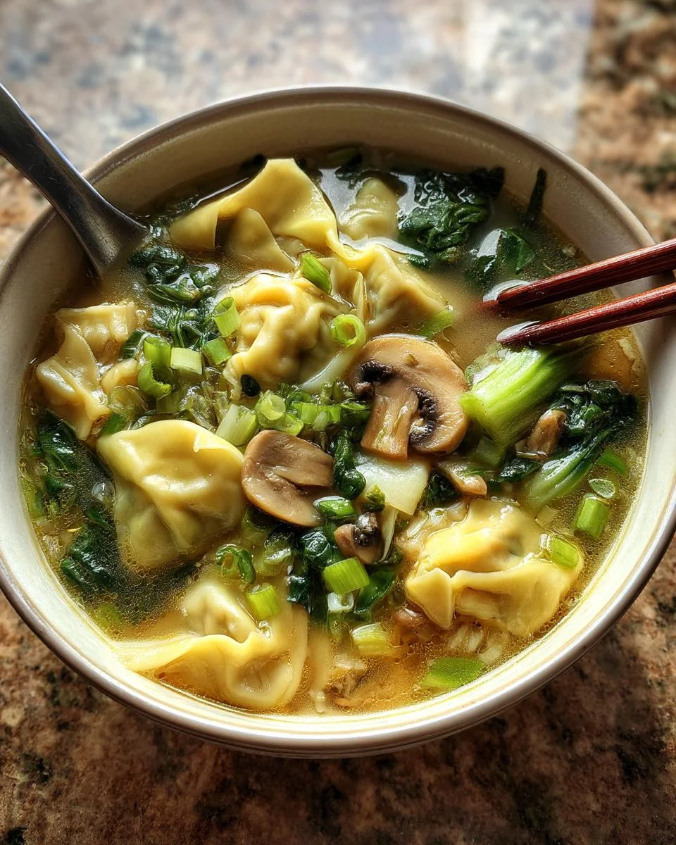 Homemade Wonton Soup - detail 1