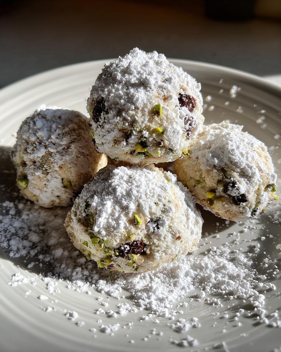 Mint Chocolate Chip Snowball Cookies - detail 1