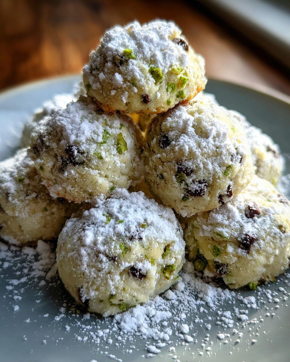 Mint Chocolate Chip Snowball Cookies - detail 3