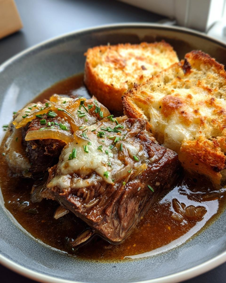 Rich and Tender French Onion Short Ribs with Gruyère Cheese Toast - detail 5