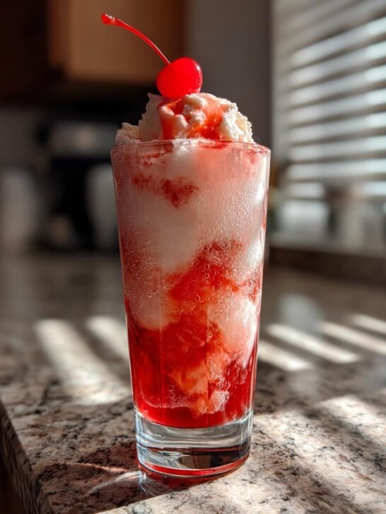 Shirley Temple Ice Cream Float