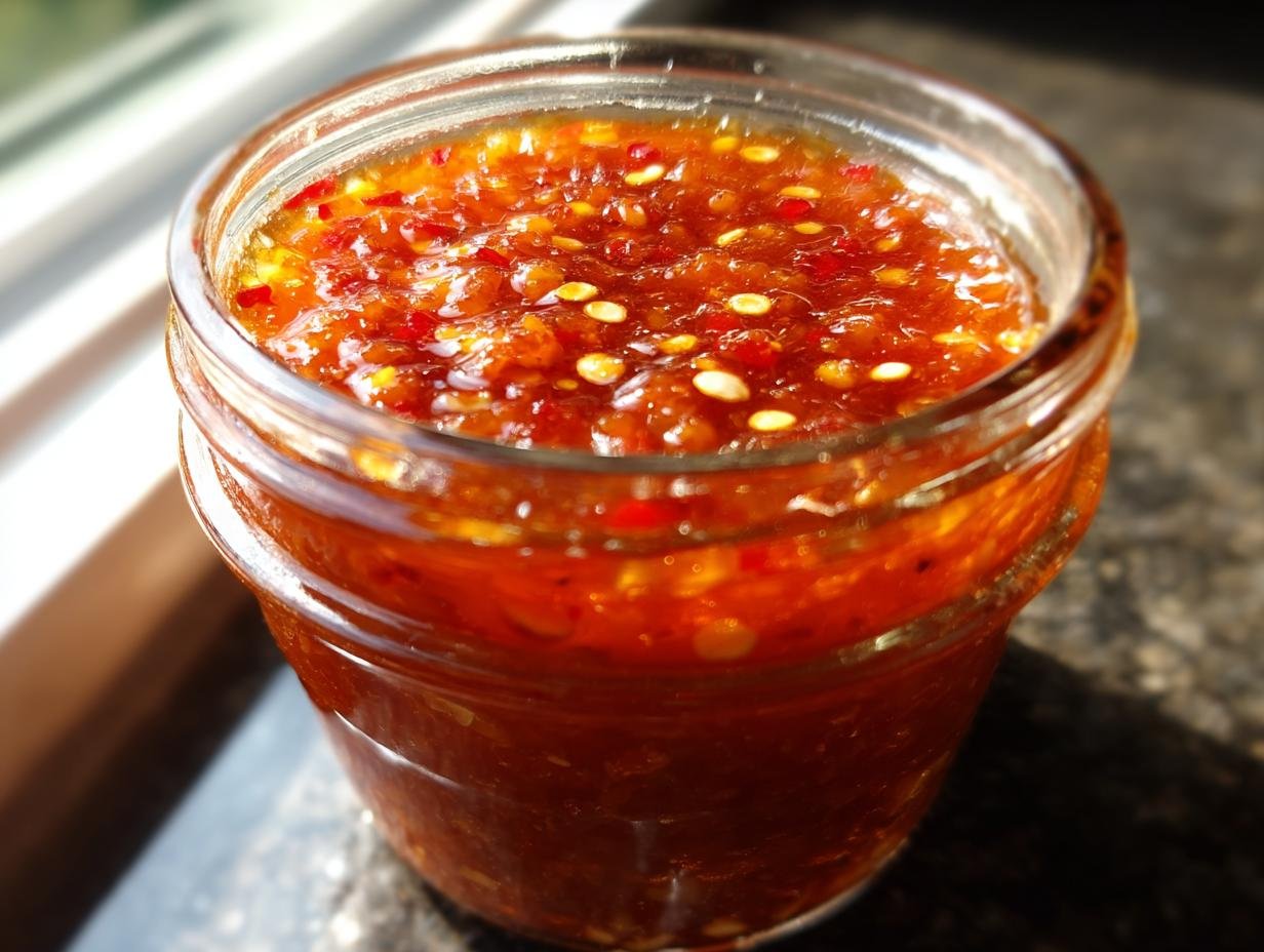 homemade chili garlic sauce - detail 1
