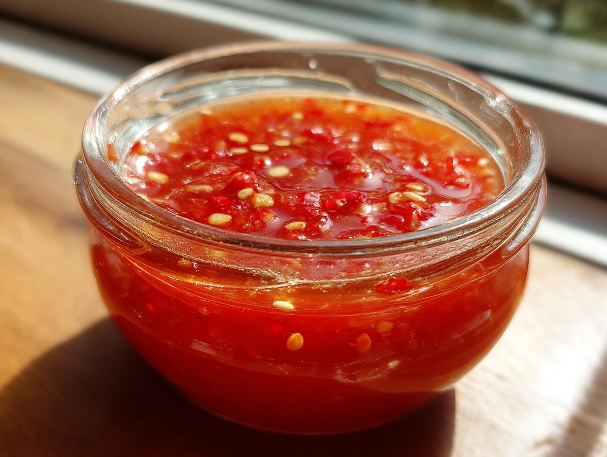 homemade chili garlic sauce - detail 2