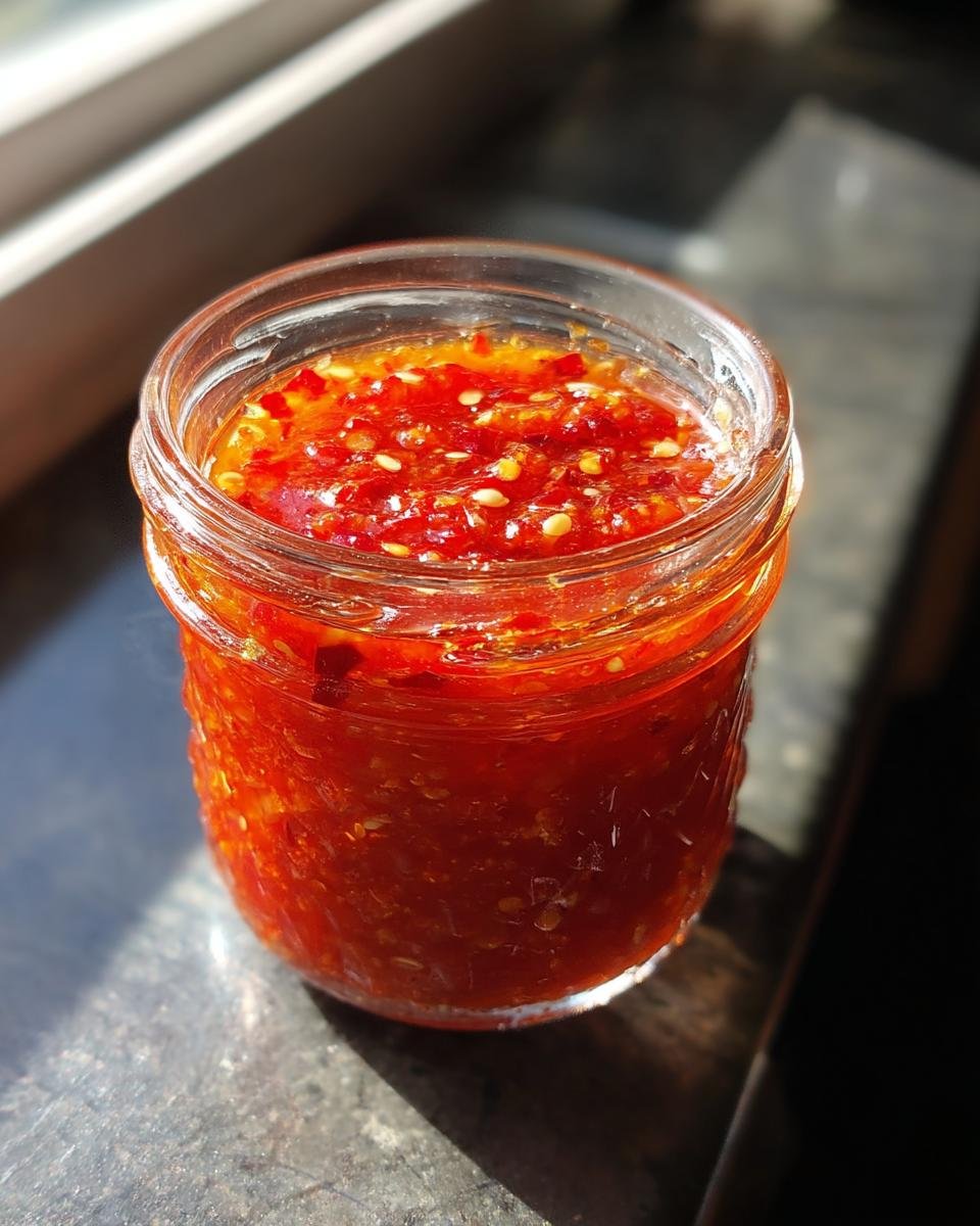 homemade chili garlic sauce - detail 3