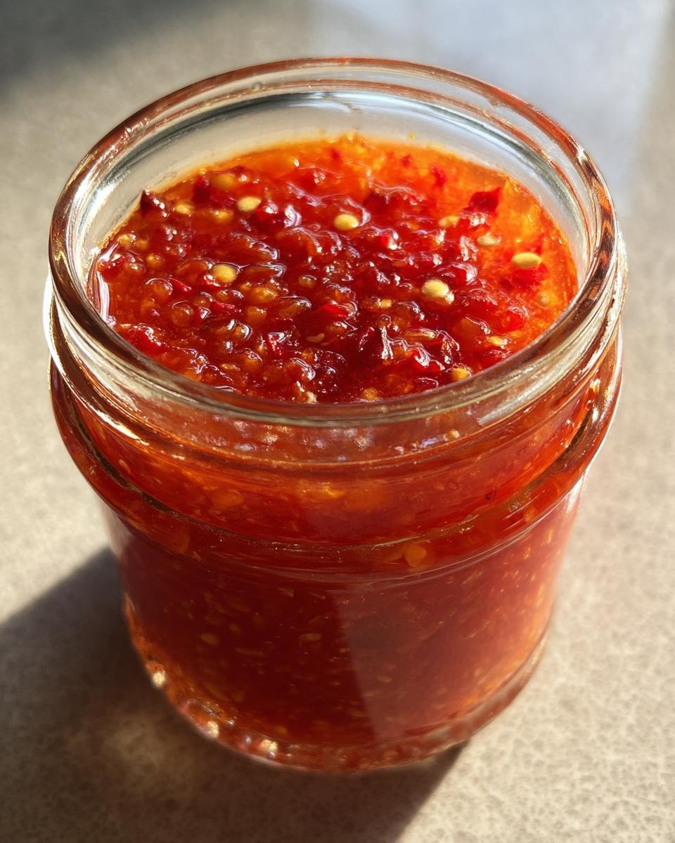 homemade chili garlic sauce - detail 4