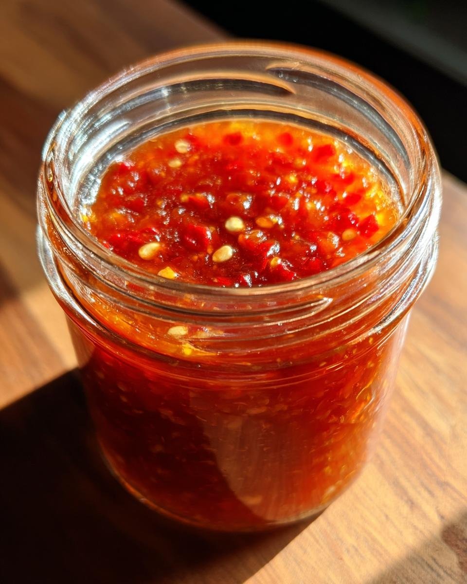 homemade chili garlic sauce - detail 5