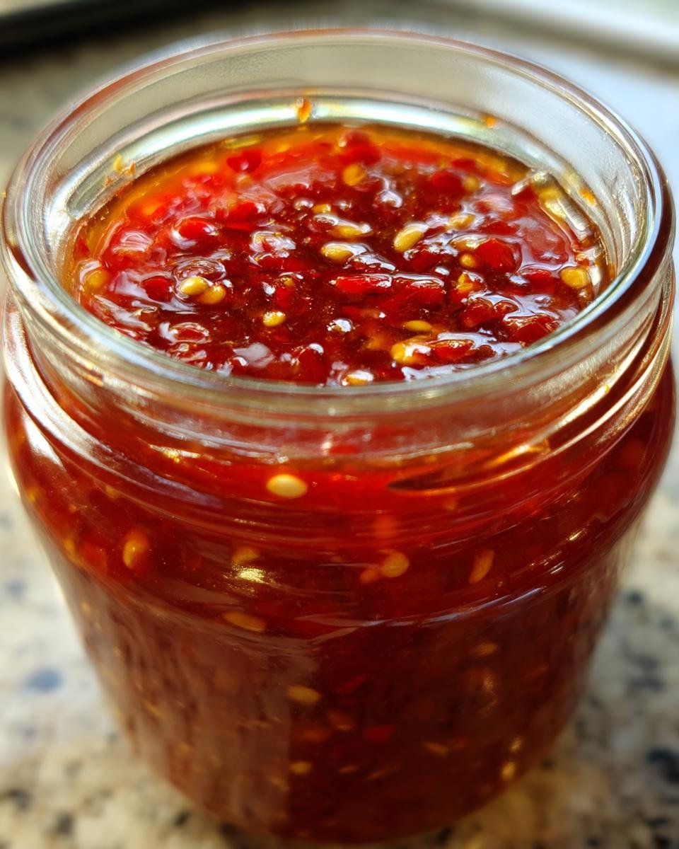 homemade chili garlic sauce - detail 6