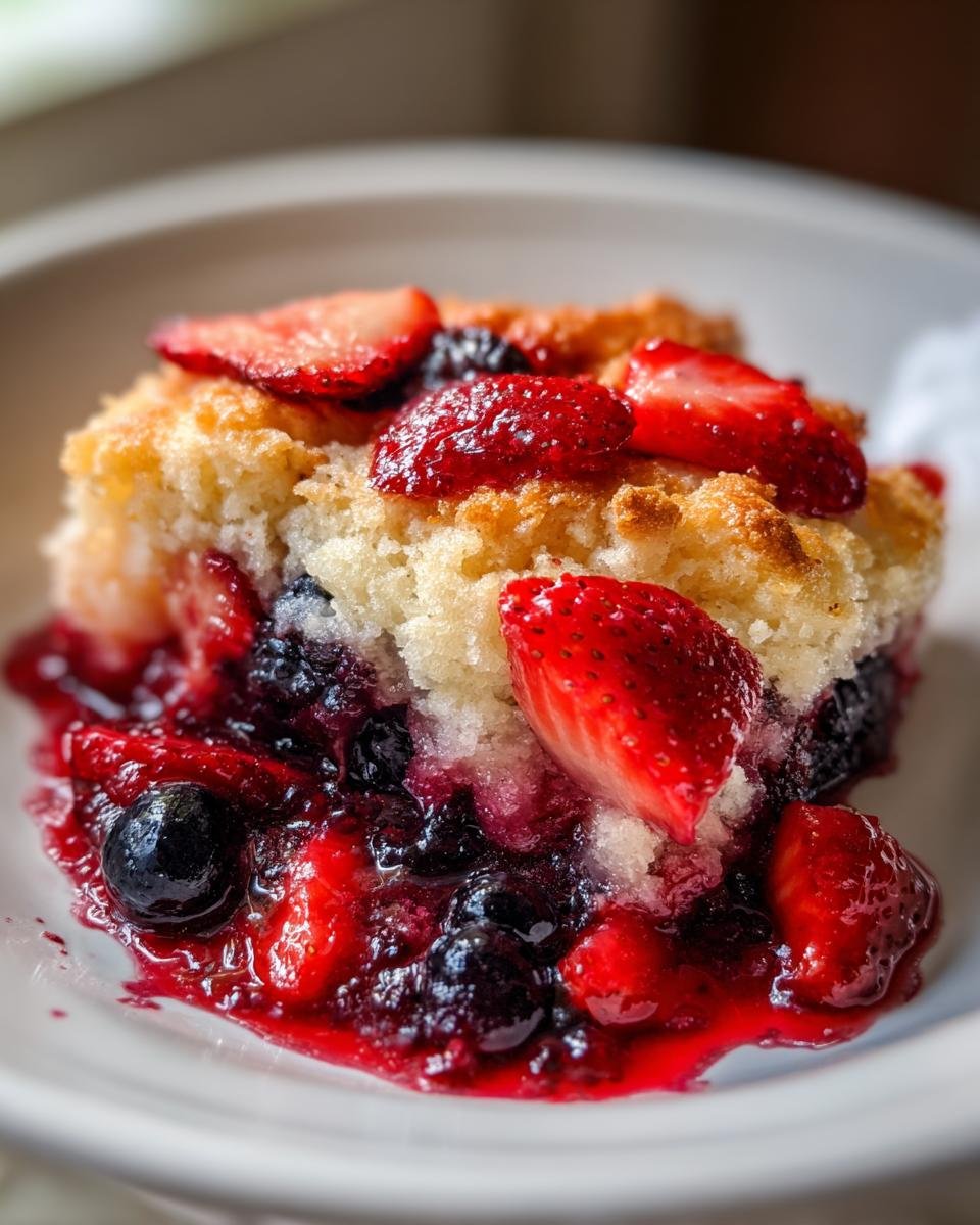 4th of July Red, White & Blueberry Cobbler - detail 1