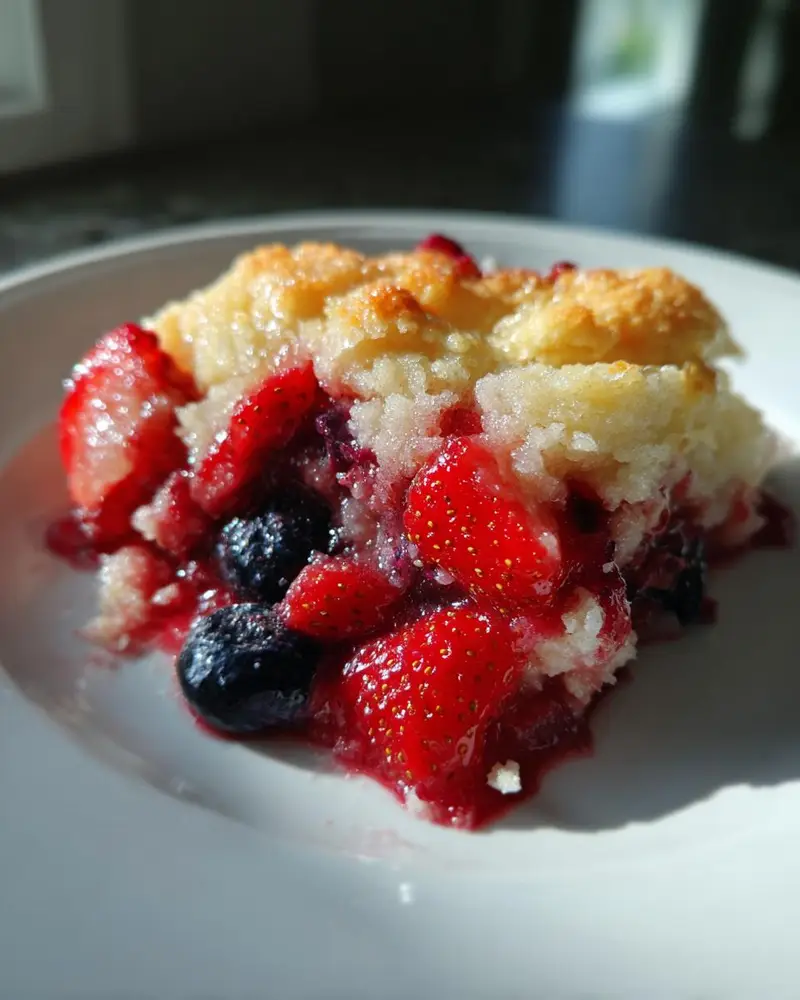 4th of July Red, White & Blueberry Cobbler - detail 2