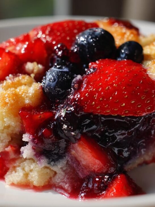 4th of July Red, White & Blueberry Cobbler