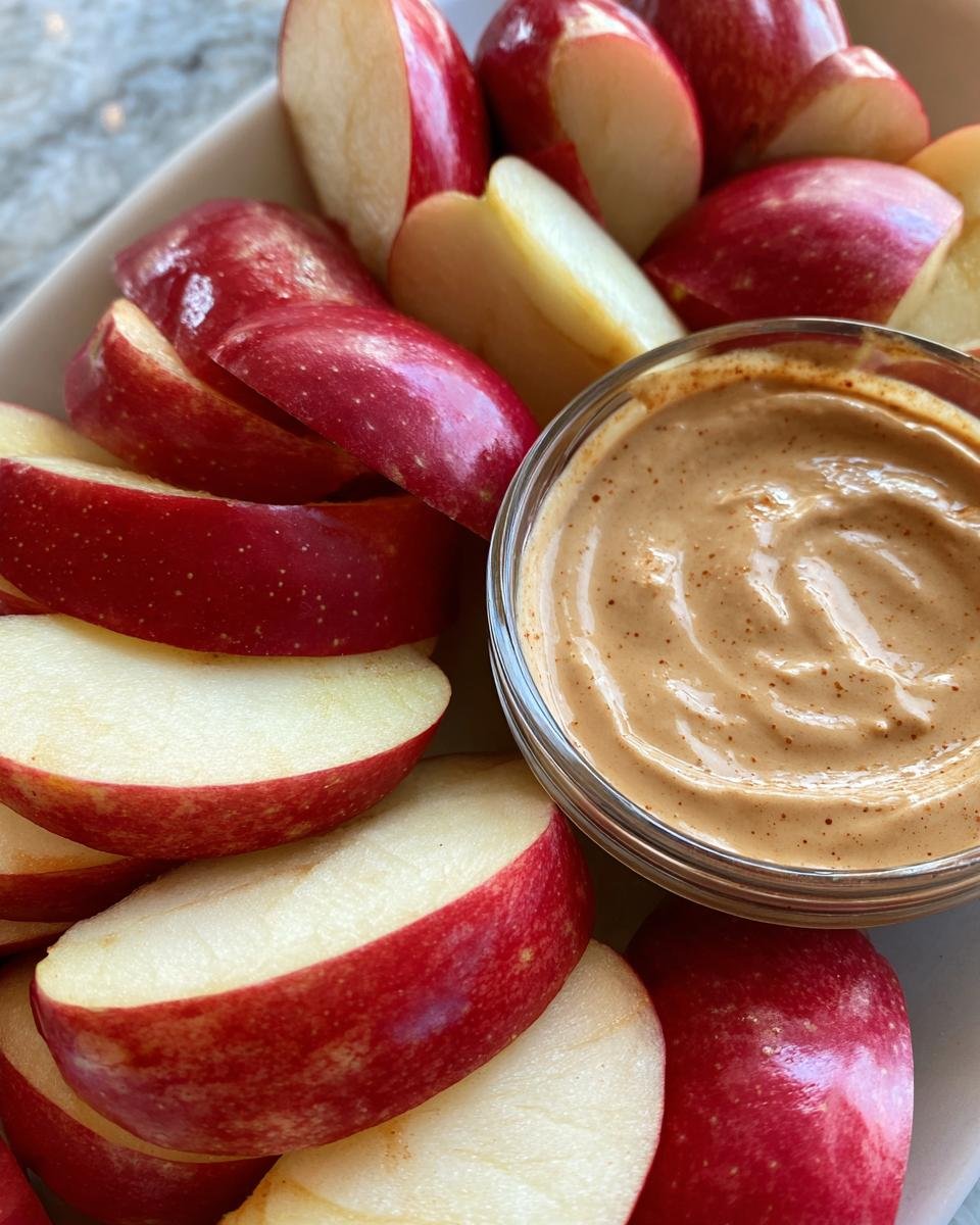 Apple Slices with Cinnamon Yogurt Dip - detail 3
