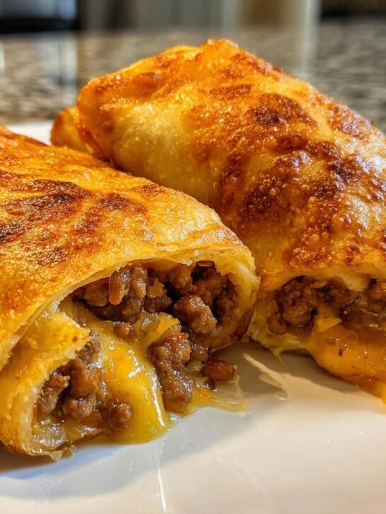 Crispy Beef & Cheese Chimichangas
