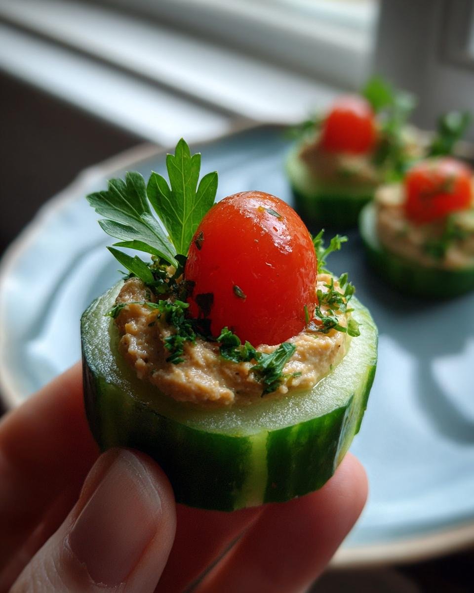 Cucumber Hummus Bites - detail 2