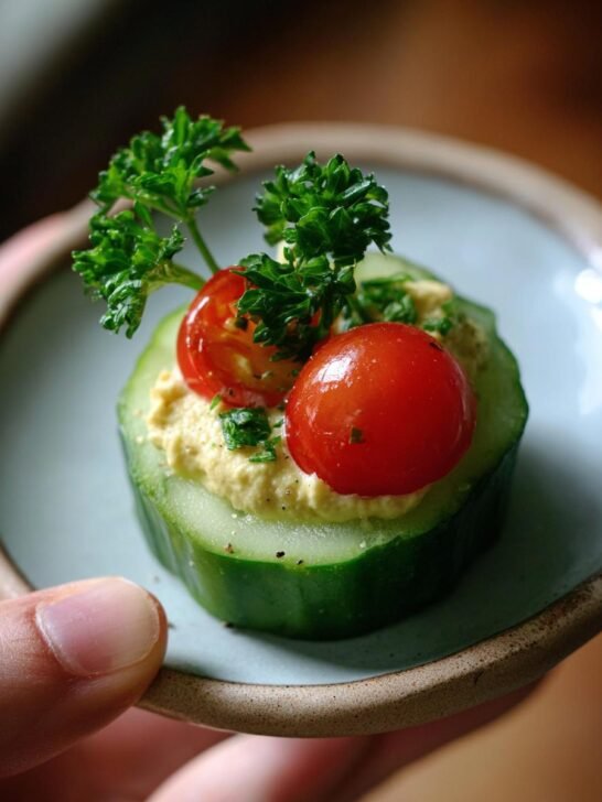 Cucumber Hummus Bites