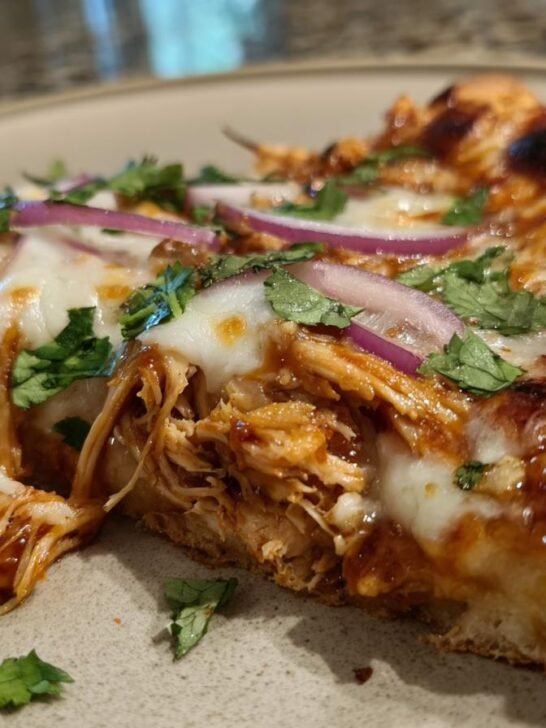Father's Day Grilled BBQ Chicken Pizza