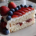 Flag Cake with Berries and Cream