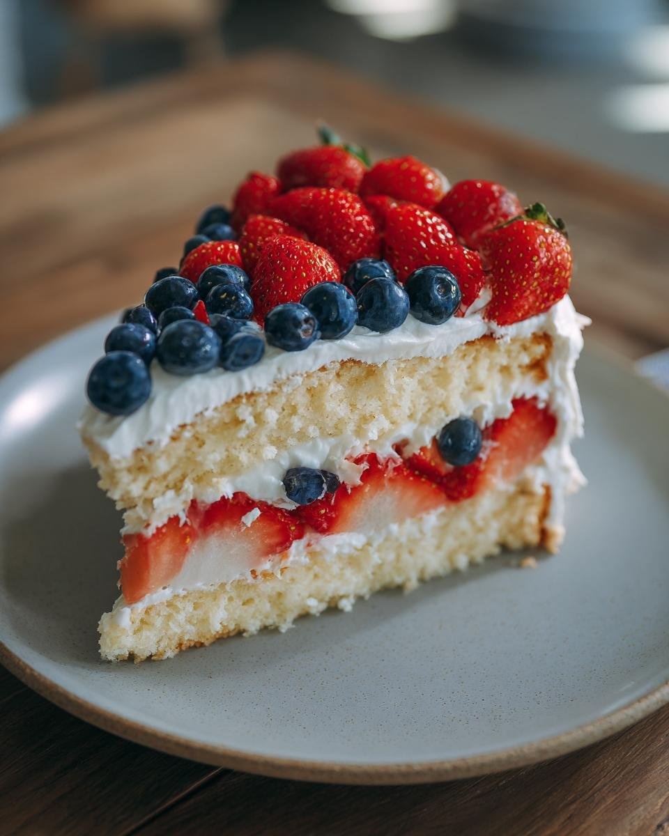 Flag Cake with Berries and Cream - detail 4