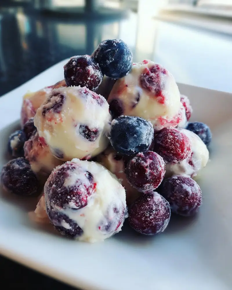 Frozen Yogurt-Dipped Blueberries - detail 1