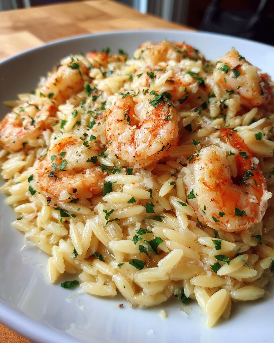 Garlic Parmesan Orzo with Shrimp - detail 1