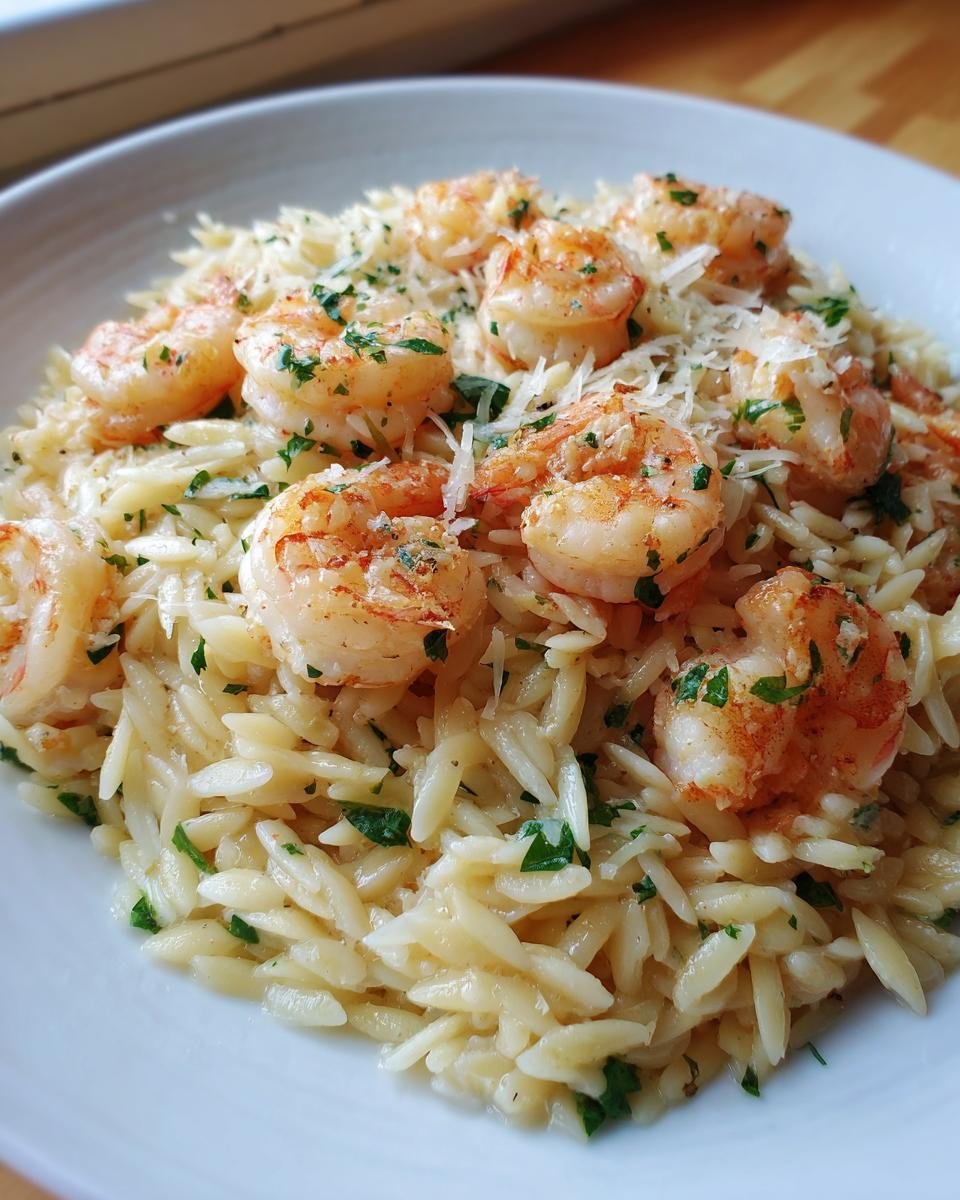 Garlic Parmesan Orzo with Shrimp - detail 2