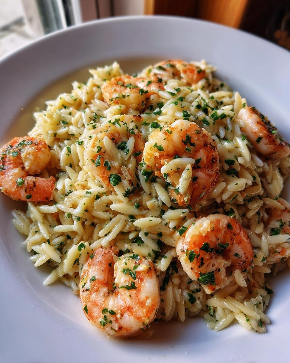 Garlic Parmesan Orzo with Shrimp - detail 3