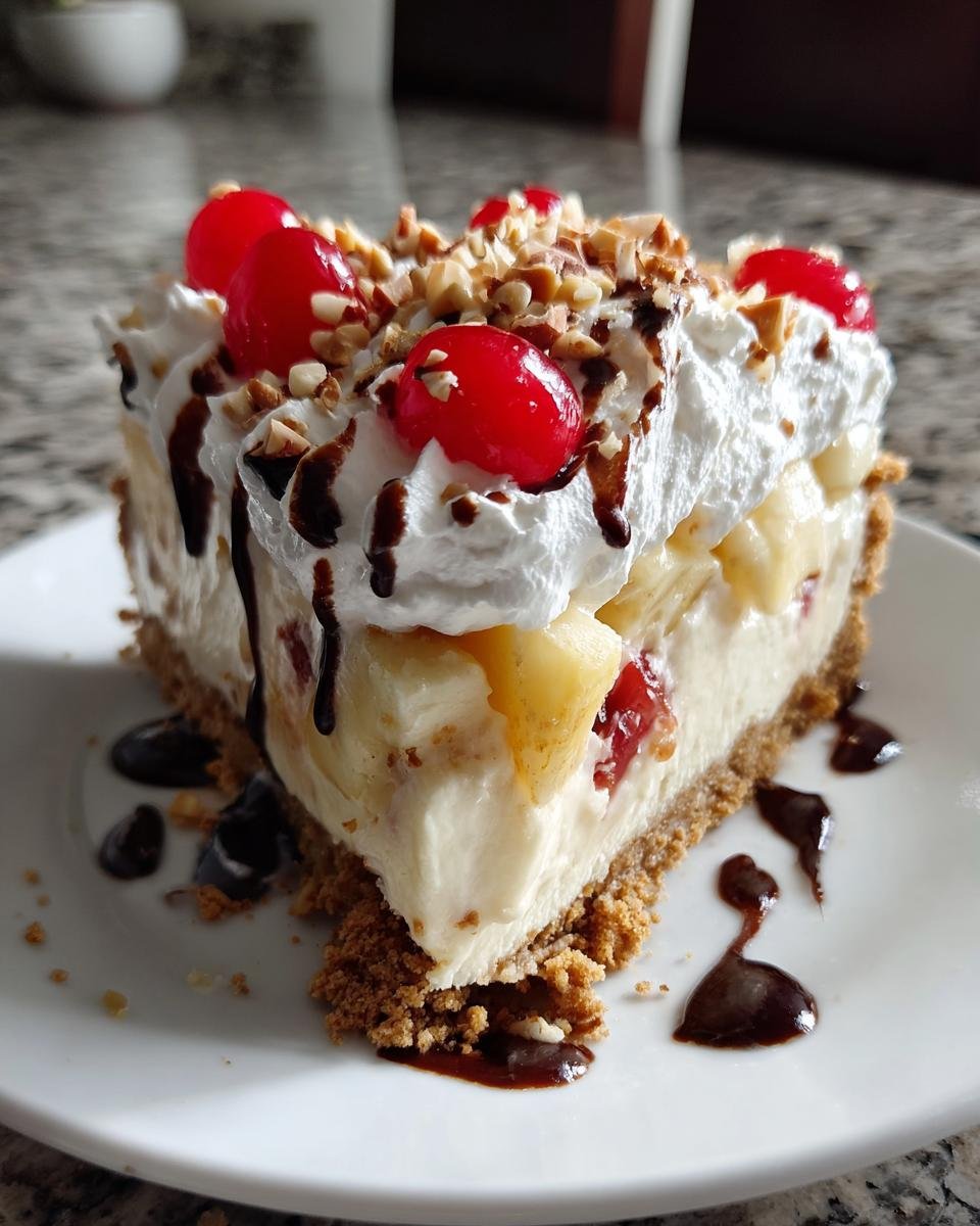 Heavenly No-Bake Banana Split Cheesecake - detail 1