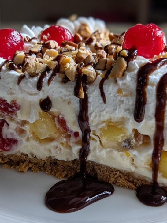 Heavenly No-Bake Banana Split Cheesecake