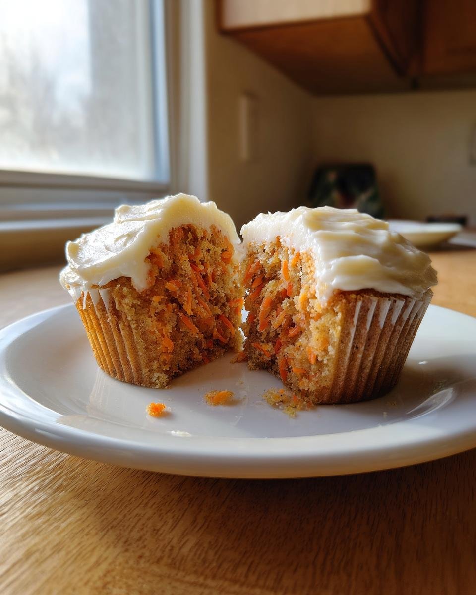 Moist Carrot Cupcakes with Lush Cream Cheese Frosting - detail 1