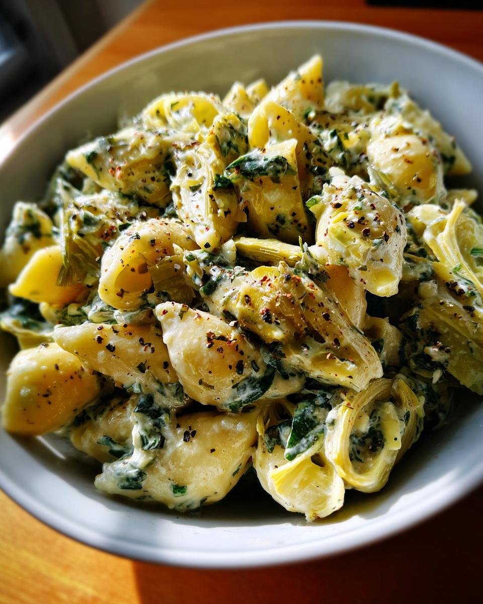 One-Pot Spinach Artichoke Pasta - detail 2