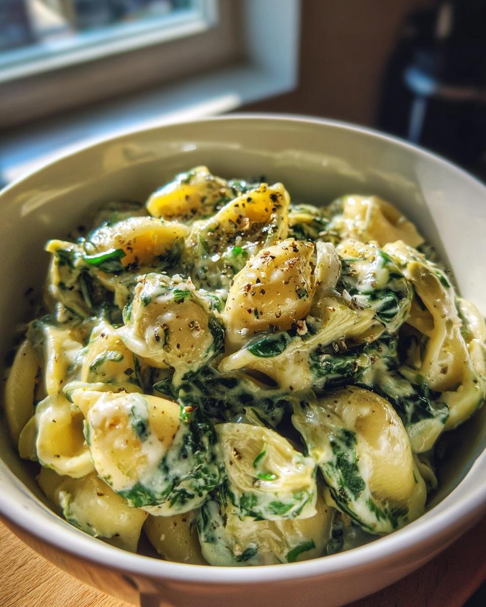 One-Pot Spinach Artichoke Pasta - detail 3