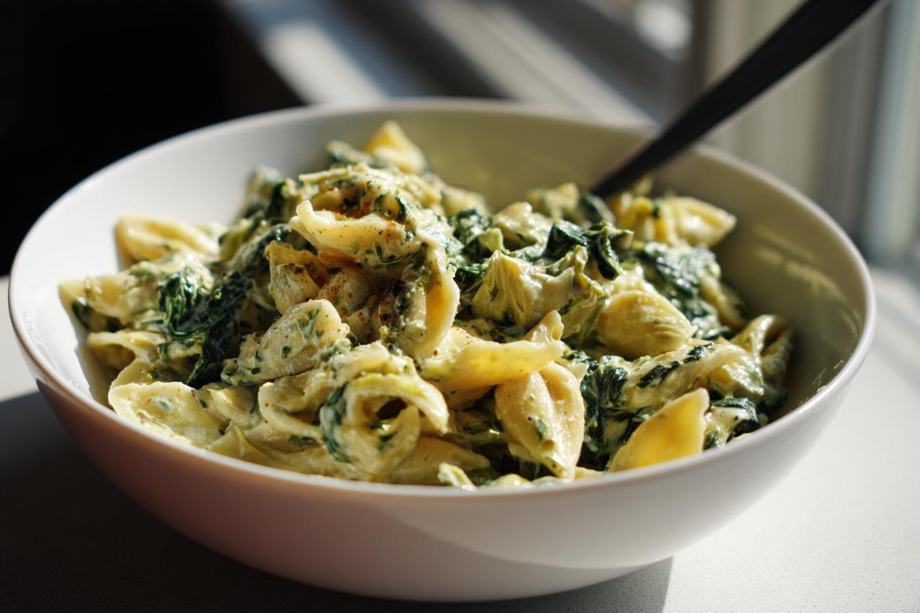 One-Pot Spinach Artichoke Pasta - detail 6