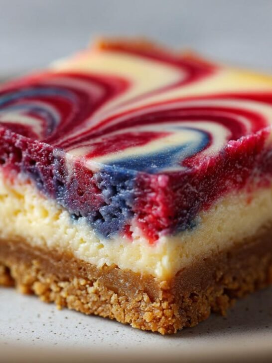 Red, White & Blue Cheesecake Bars