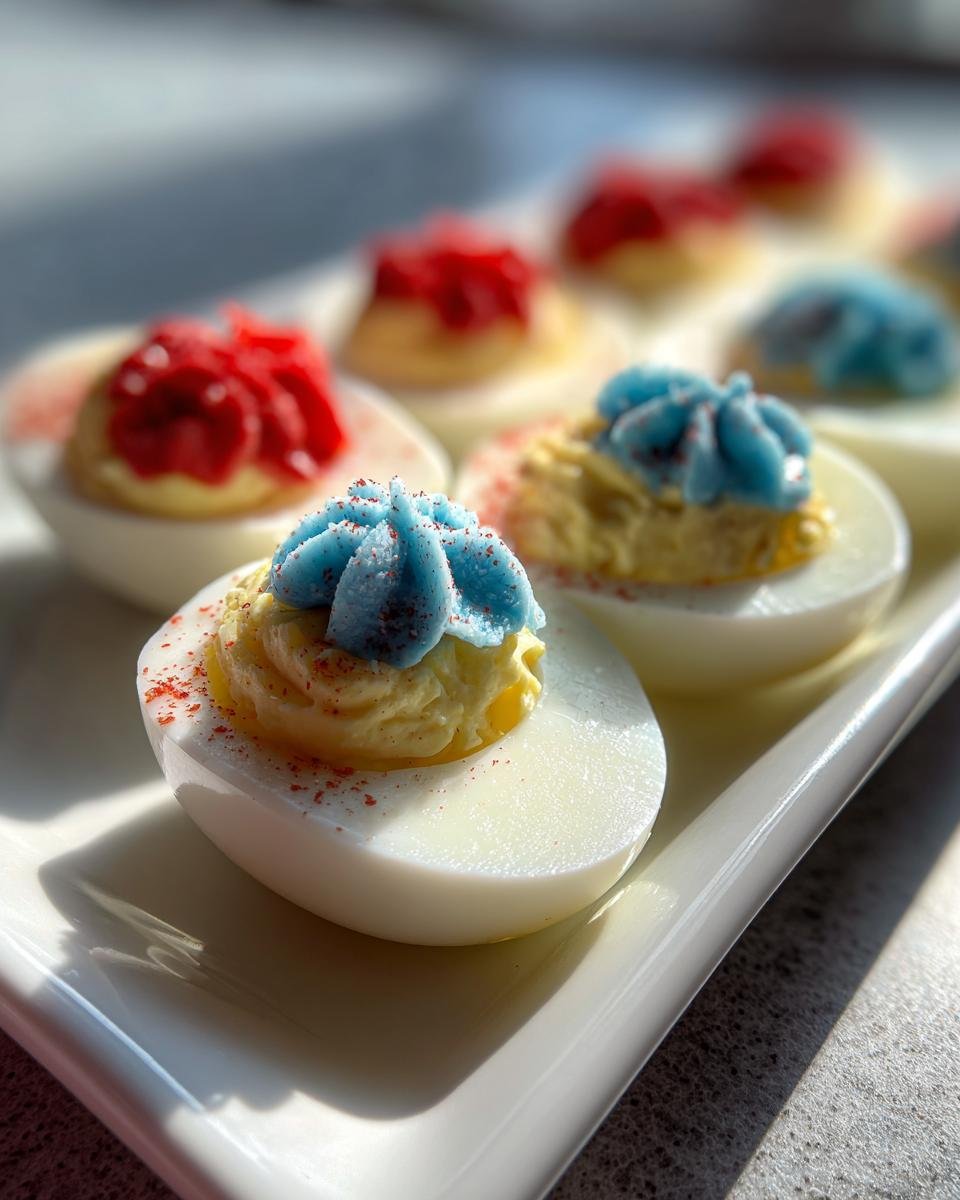 Stars and Stripes Deviled Eggs - detail 1