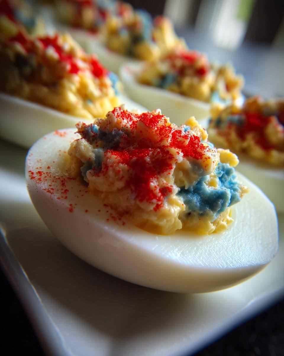 Stars and Stripes Deviled Eggs - detail 2