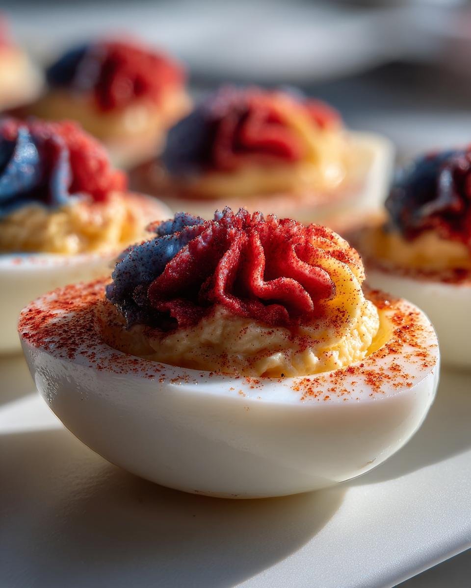 Stars and Stripes Deviled Eggs - detail 3