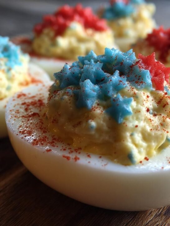 Stars and Stripes Deviled Eggs