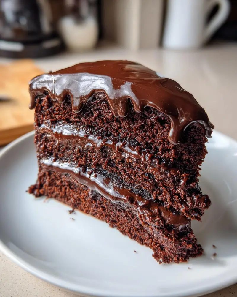 Super Moist Chocolate Cake with Chocolate Ganache - detail 3