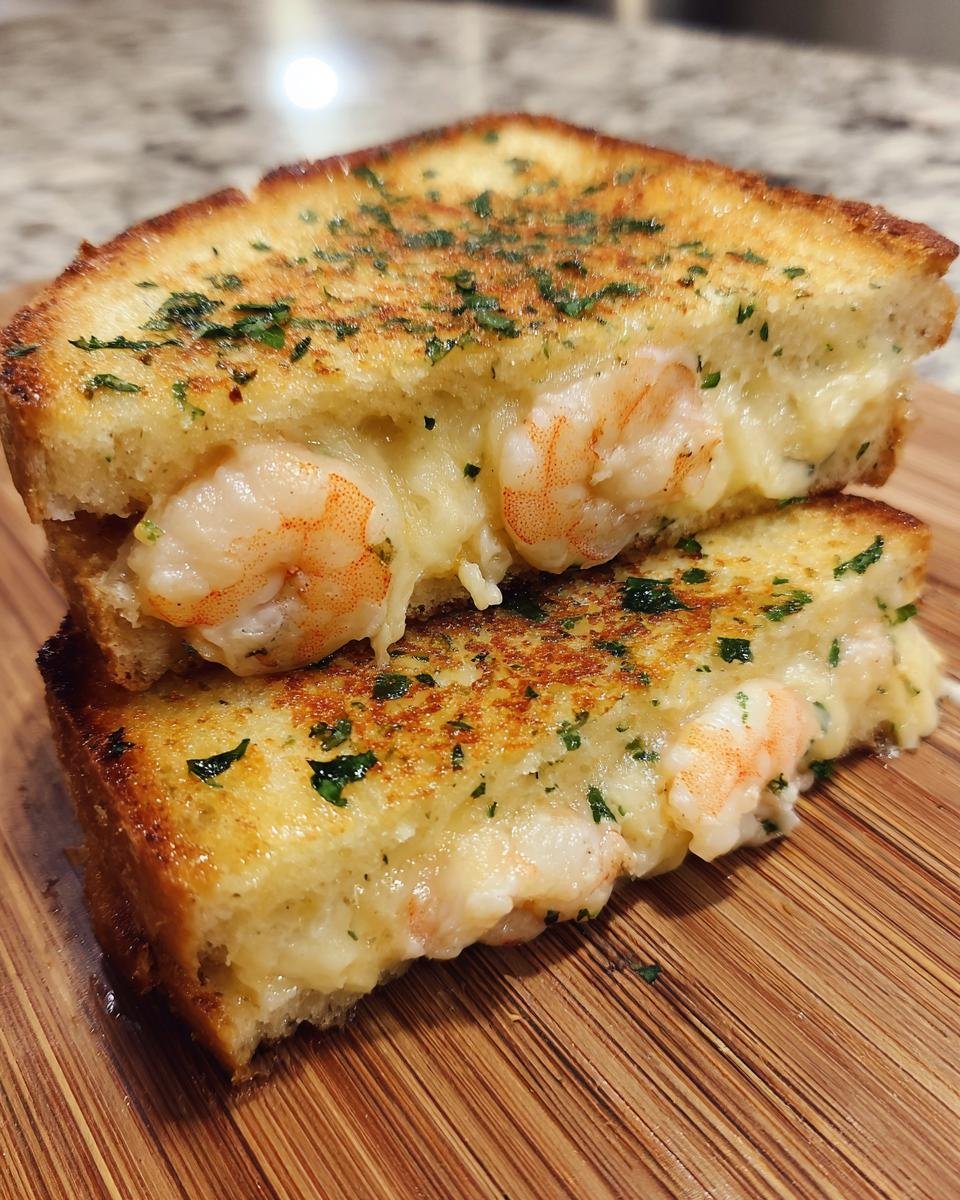 Ultimate Shrimp Grilled Cheese with Garlic Bread - detail 3