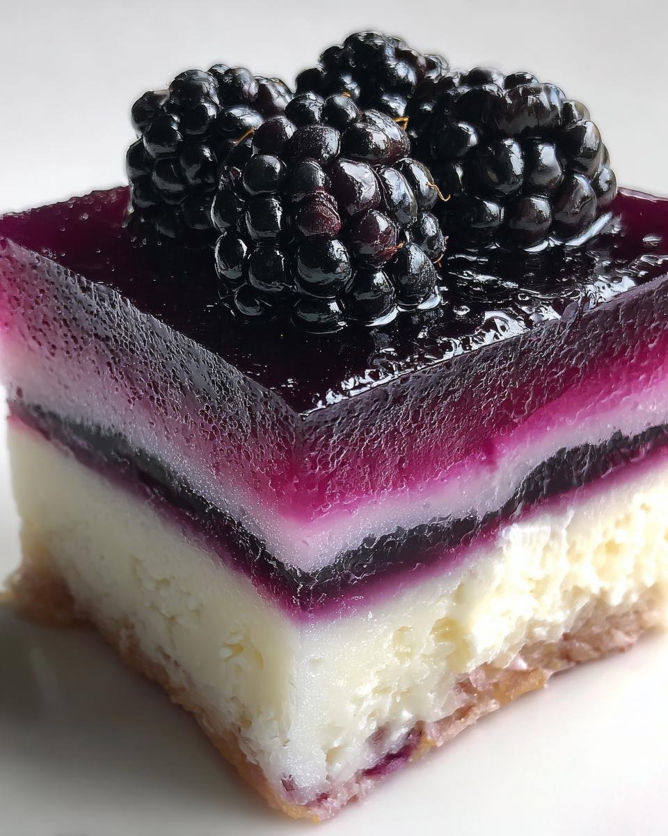 Blackberry Gelatin with Cream - detail 1