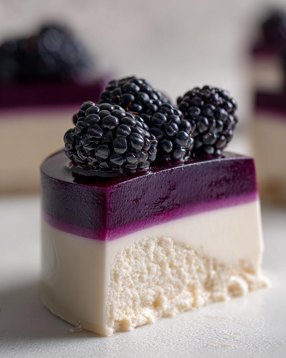 Blackberry Gelatin with Cream - detail 2