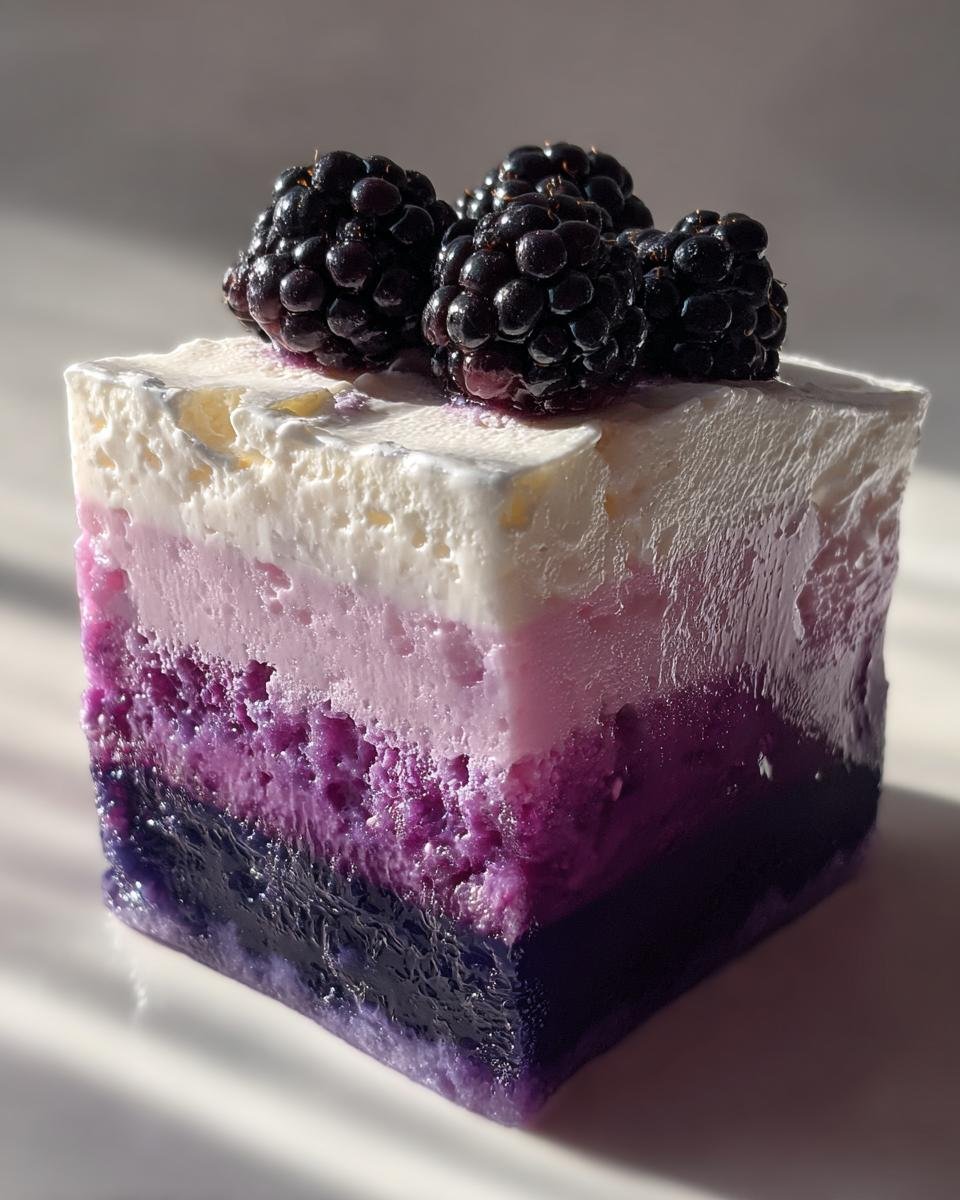 Blackberry Gelatin with Cream - detail 4