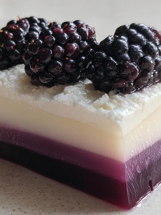 Blackberry Gelatin with Cream